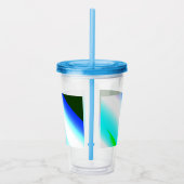 Blauwe groene regenboog abstracte textuurkunst t acryl drinkbeker (Rechts)
