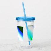 Blauwe groene regenboog abstracte textuurkunst t acryl drinkbeker (Links)