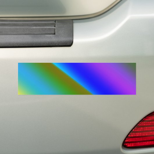 Blauwe groene regenboog abstracte textuurkunst t bumpersticker (Op auto)