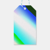 Blauwe groene regenboog abstracte textuurkunst t cadeaulabel (Achterkant)