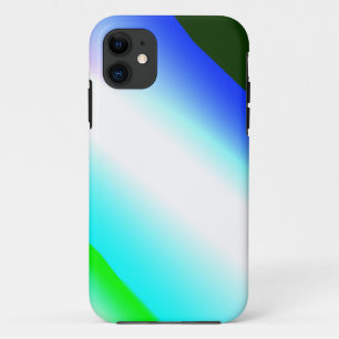 Blauwe groene regenboog abstracte textuurkunst t iPhone 11 hoesje