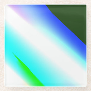 Blauwe groene regenboog abstracte textuurkunst t glazen onderzetter