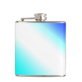 Blauwe groene regenboog abstracte textuurkunst t heupfles (Voorkant)