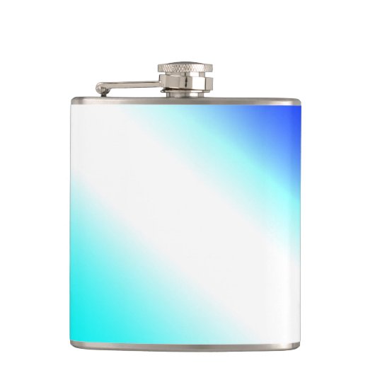 Blauwe groene regenboog abstracte textuurkunst t heupfles (Voorkant)