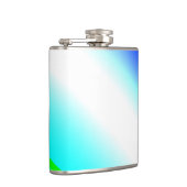 Blauwe groene regenboog abstracte textuurkunst t heupfles (Rechts)