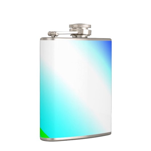 Blauwe groene regenboog abstracte textuurkunst t heupfles (Rechts)