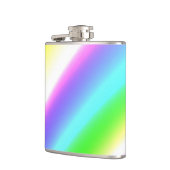 Blauwe groene regenboog abstracte textuurkunst t heupfles (Links)