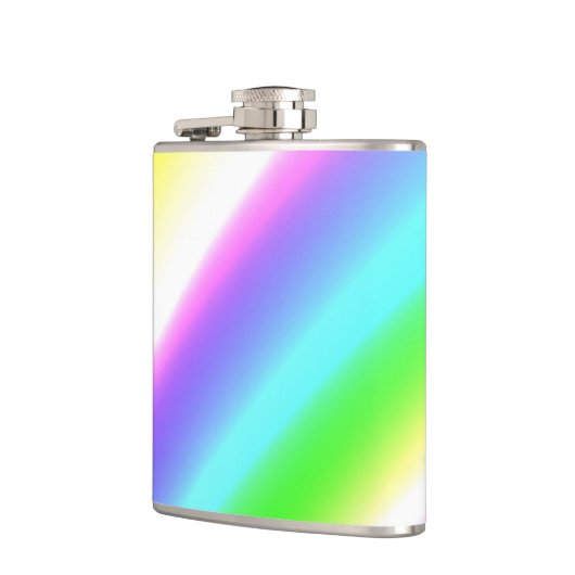 Blauwe groene regenboog abstracte textuurkunst t heupfles (Links)