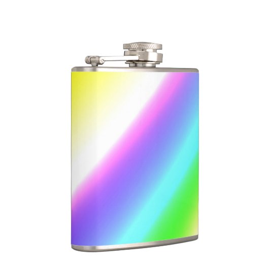 Blauwe groene regenboog abstracte textuurkunst t heupfles (Rechts)