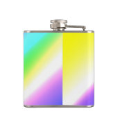 Blauwe groene regenboog abstracte textuurkunst t heupfles (Achterkant)