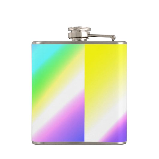 Blauwe groene regenboog abstracte textuurkunst t heupfles (Achterkant)