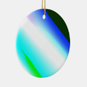 Blauwe groene regenboog abstracte textuurkunst t keramisch ornament (Rechts)