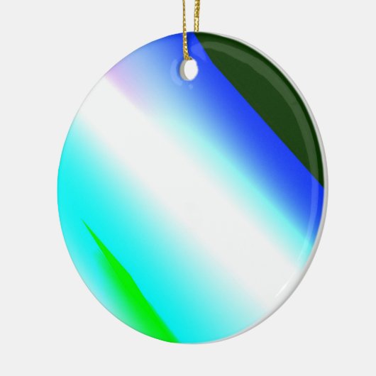 Blauwe groene regenboog abstracte textuurkunst t keramisch ornament (Links)