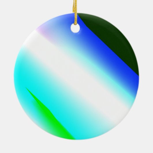 Blauwe groene regenboog abstracte textuurkunst t keramisch ornament (Achterkant)