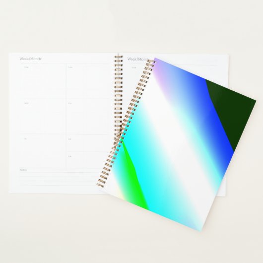 Blauwe groene regenboog abstracte textuurkunst t planner (Display)