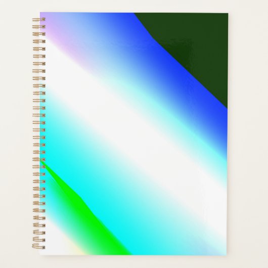 Blauwe groene regenboog abstracte textuurkunst t planner (Voorkant)