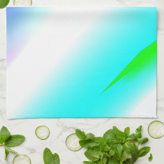 Blauwe groene regenboog abstracte textuurkunst t theedoek (Gevouwen)