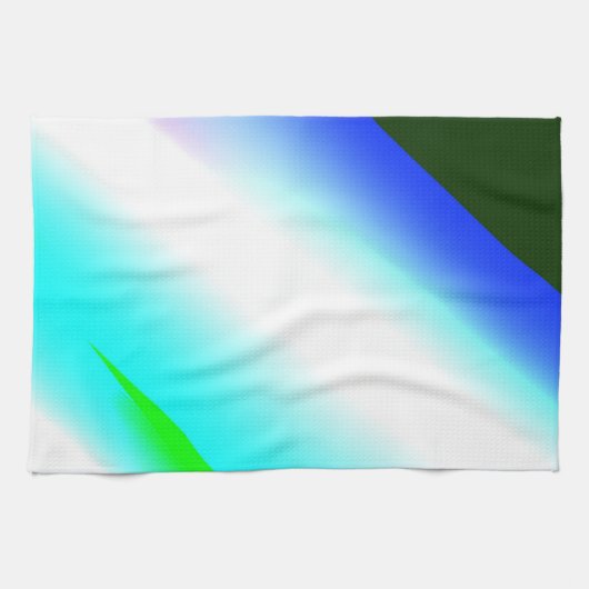 Blauwe groene regenboog abstracte textuurkunst t theedoek (Horizontaal)