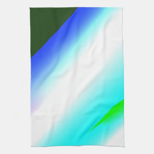 Blauwe groene regenboog abstracte textuurkunst t theedoek (Verticaal)