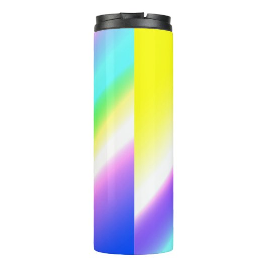 Blauwe groene regenboog abstracte textuurkunst t thermosbeker (Achterkant)