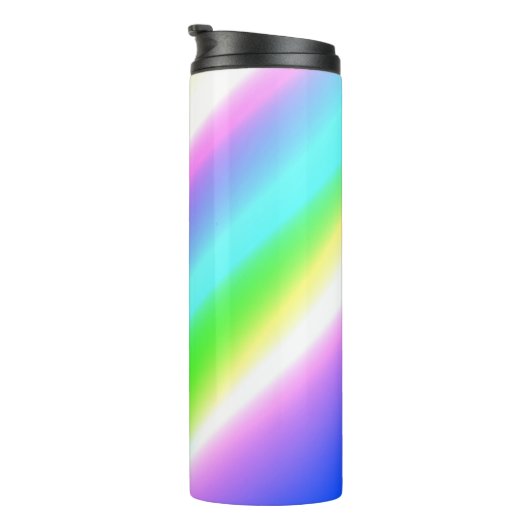 Blauwe groene regenboog abstracte textuurkunst t thermosbeker (Geroteerd rechts)