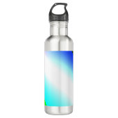 Blauwe groene regenboog abstracte textuurkunst t waterfles  (Voorkant)