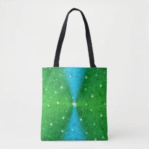 Blauwe groene regenboog in Elephantenskin leathero Draagtas