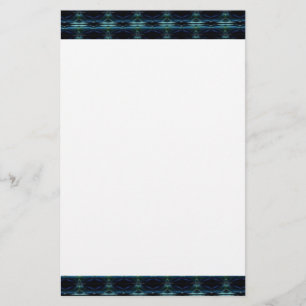 Blauwe groene regenboogsterren, artdeco-patroon briefpapier