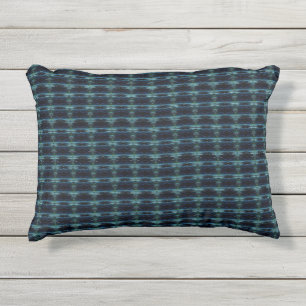 Blauwe groene regenboogsterren, artdeco-patroon buitenkussen