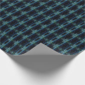 Blauwe groene regenboogsterren, artdeco-patroon cadeaupapier (Hoek)