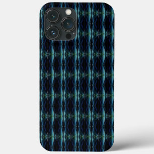 Blauwe groene regenboogsterren, artdeco-patroon iPhone 13 pro max hoesje