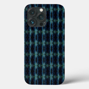 Blauwe groene regenboogsterren, artdeco-patroon iPhone 13 pro hoesje