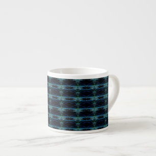 Blauwe groene regenboogsterren, artdeco-patroon espresso kop
