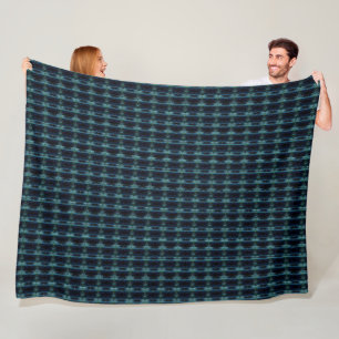 Blauwe groene regenboogsterren, artdeco-patroon fleece deken