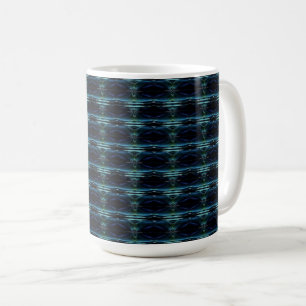Blauwe groene regenboogsterren, artdeco-patroon koffiemok