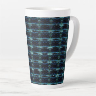 Blauwe groene regenboogsterren, artdeco-patroon latte mok