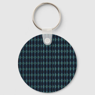 Blauwe groene regenboogsterren, artdeco-patroon sleutelhanger