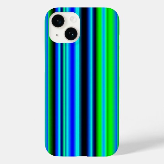 Blauwe groene regenstrips Case-Mate iPhone case (Achterkant)