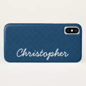 Blauwe groene Retro Pset, naam Case-Mate iPhone Case (Achterkant (horizontaal))