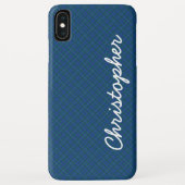 Blauwe groene Retro speldescriptnaam Case-Mate iPhone Case (Achterkant)