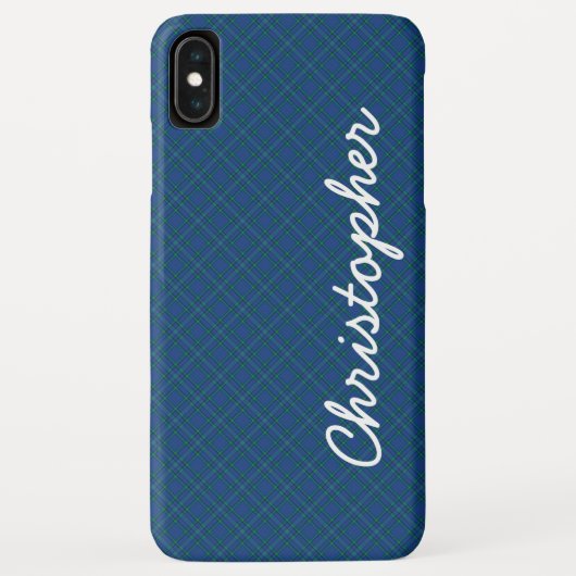 Blauwe groene Retro speldescriptnaam Case-Mate iPhone Case (Achterkant)
