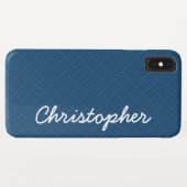 Blauwe groene Retro speldescriptnaam Case-Mate iPhone Case (Achterkant (horizontaal))