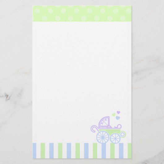 Blauwe/groene roller briefpapier (Voorkant)