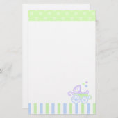 Blauwe/groene roller briefpapier (Voorkant / Achterkant)