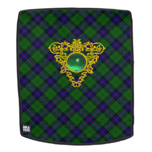 BLAUWE GROENE SCHOTSE TARTAN, GOUD CELTISCH HART RUGTASSEN