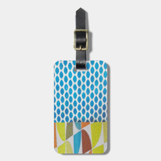 blauwe groene stalen minikollage bagagelabel