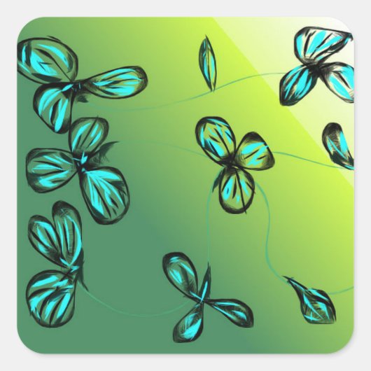 Blauwe groene Stickers (Voorkant)