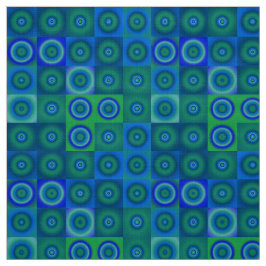 Blauwe groene Stippen en vierkantjes Stof