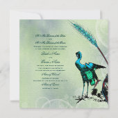 Blauwe groene trouwerij kaart (Achterkant)