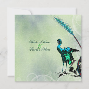 Blauwe groene trouwerij kaart